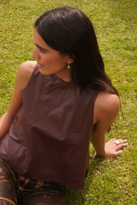 Sun Suede Vest Bordeaux