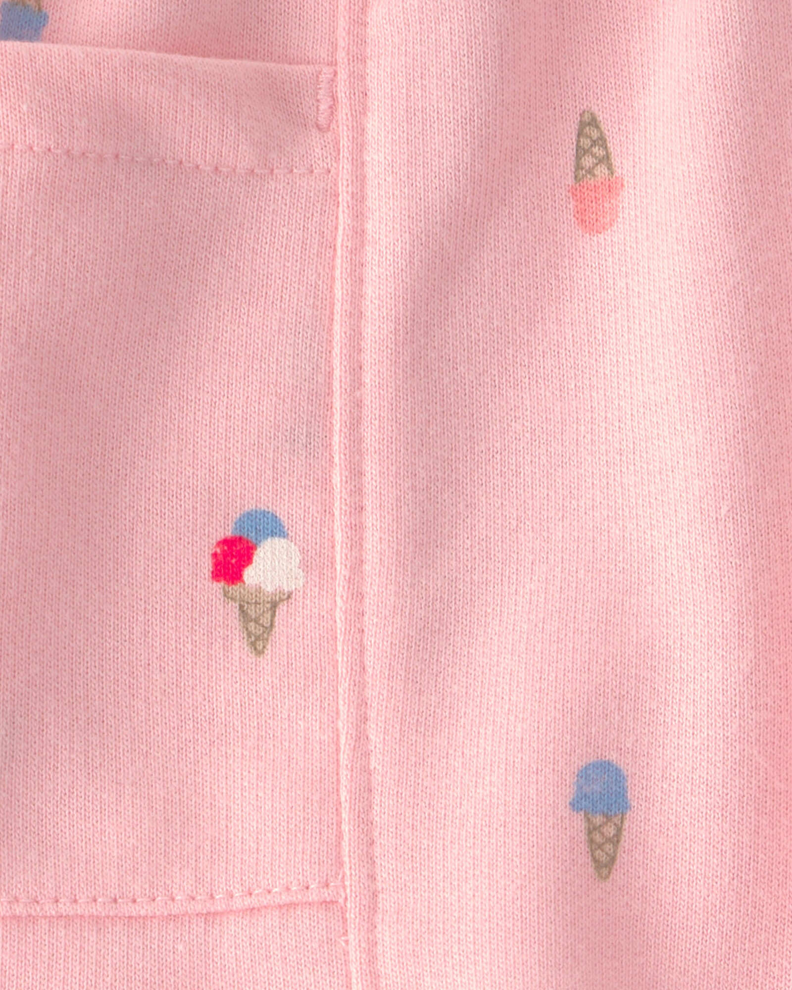 Short de algodón, rosado, diseño helados Sin color