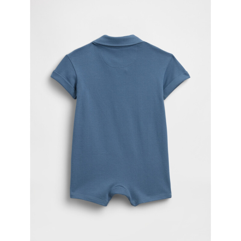 B PIQUE POLO SHORTIE 1PC KNIT BAINBRIDGE BLUE