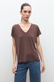Remera con encaje chocolate