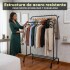 Perchero Doble Ropa Barra Acero Percha Metal Ganchos Ropero Placard Con Ruedas Imback Color Negro Perchero Doble Ropa Barra Acero Percha Metal Ganchos Ropero Placard Con Ruedas Imback Color Negro