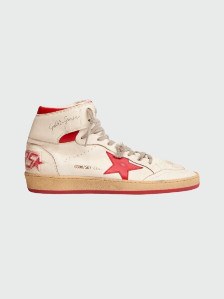 GOLDEN GOOSE - Zapatillas Sky-Star con estrella y talón rojo 10350