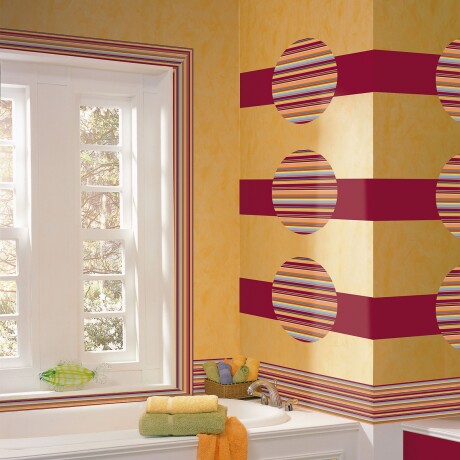 WALLPOPS RIBBON CANDY RED STRIPE N/A