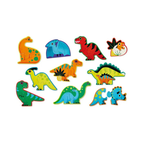 10 Puzzle Crocodile Creek De 2 Piezas Cada Uno Dinosaurios
