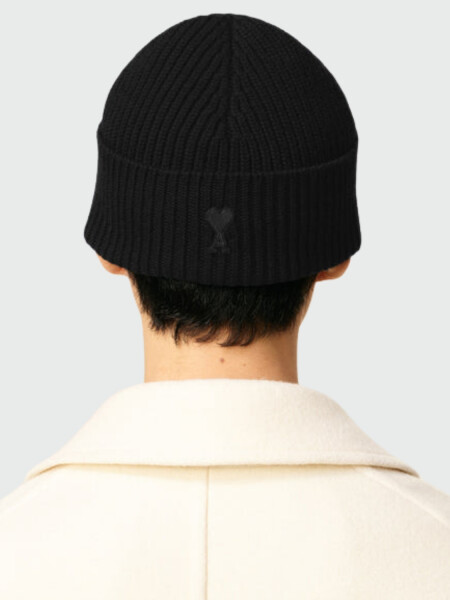 AMI PARIS - GORRO DE LANA CON AMI DE COEUR CONTRASTANTE Alta Automática