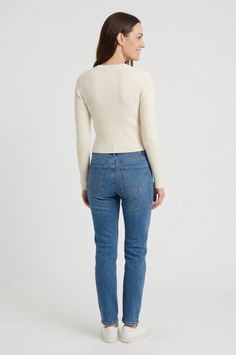 Sweater tejido rib escote a la base CRUDO