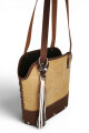 Matera de lona con base de madera crema