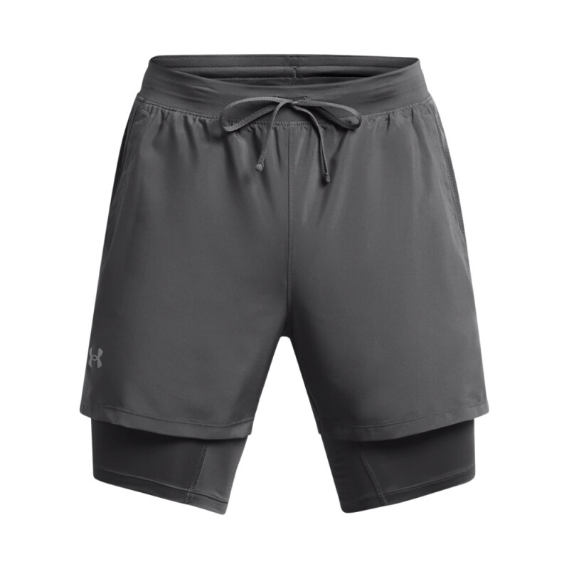 UA LAUNCH 5'' 2-IN-1 SHORTS-GRY GRY-025