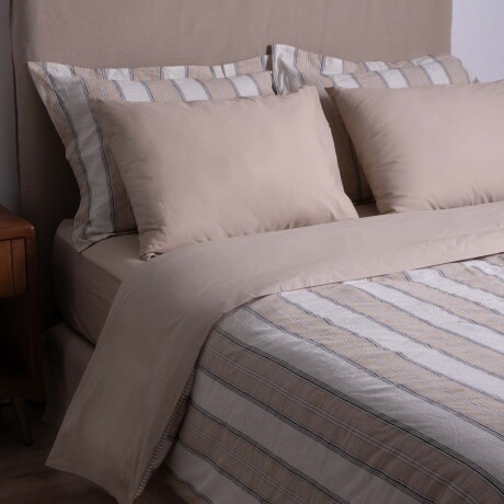 JUEGO DE SÁBANAS QUEEN ALGODON MARRON COTTON BASIC 180 HILOS TOSTADO