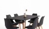 Juego de Comedor 6 Sillas Eames acolchada 120 Negro