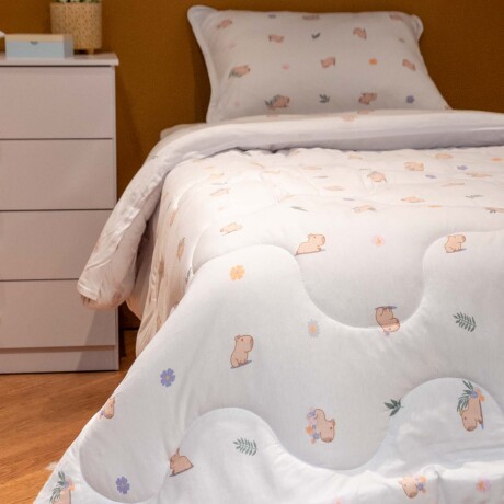 ACOLCHADO 1 PLAZA ALGODON NATURAL-BEIGE JERSEY BEIGE
