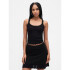 COTTON POINTELLE TANK BLACK