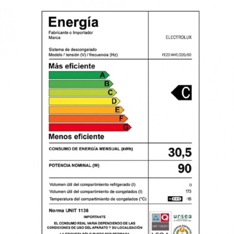 Freezer Vertical Frío húmedo 215 Lts Electrolux FE22-WHT Freezer Vertical Frío húmedo 215 Lts Electrolux FE22-WHT