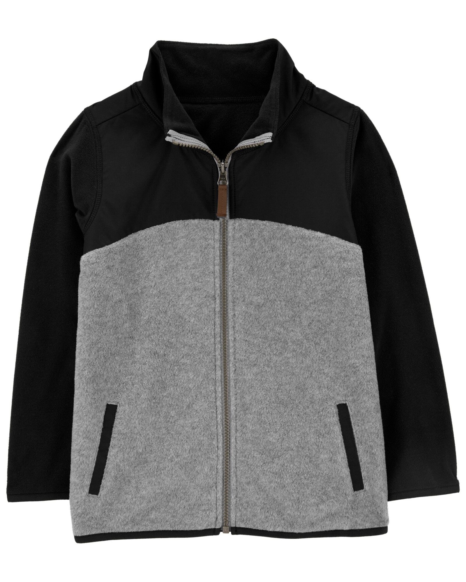 Campera de micropolar, diseño colorblock. Talles 6-8 Sin color