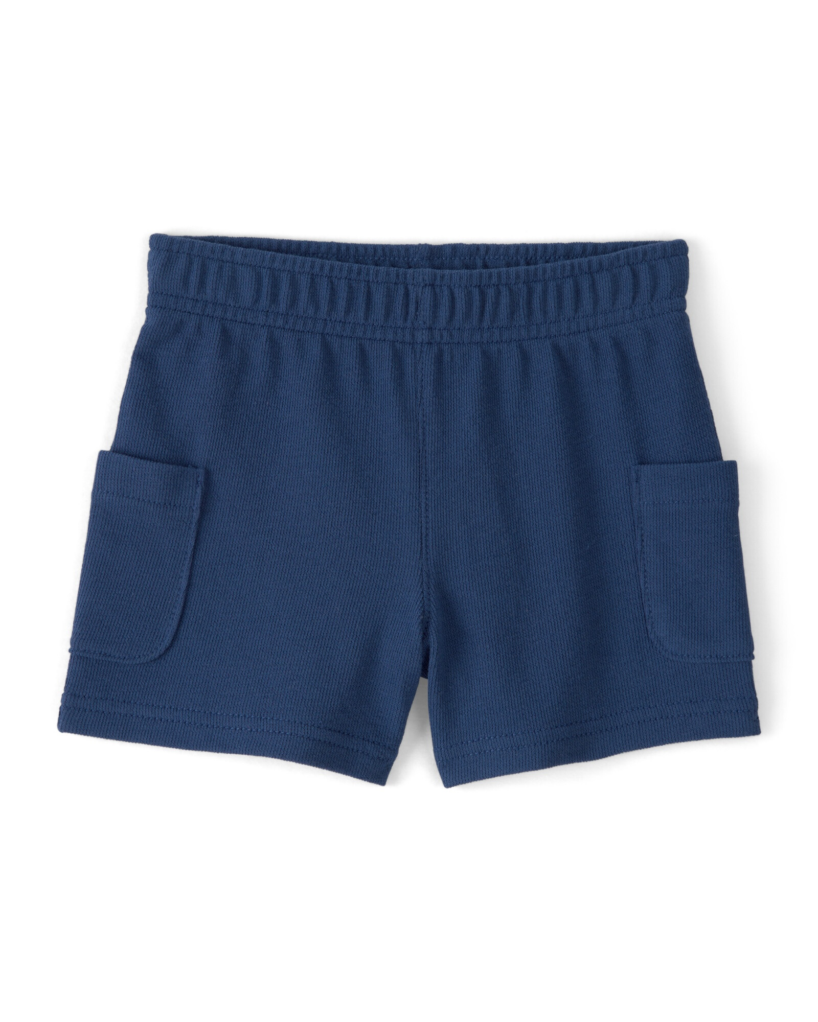 Set dos piezas de algodón, short y remera, azul marino, auto bordado. Talles 2-5T Sin color