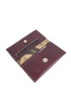 Billetera Dama Cuero Genuino con bordes al corte Marron