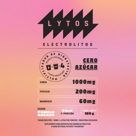 ¡OFERTA IMPERDIBLE! Electrolitos 180gs LYTOS Pomelo ¡OFERTA IMPERDIBLE! Electrolitos 180gs LYTOS Pomelo
