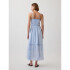 SL EMBRO BTTN FRONT MAXI DRESS CERULEAN BLUE 402