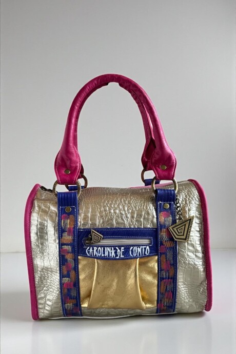 Cartera De Cuero INEA Dorada Multicolor Cartera De Cuero INEA Dorada Multicolor