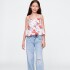 STRAPPY WOV BOW TOP SP SU25 RED BLUE ROSES