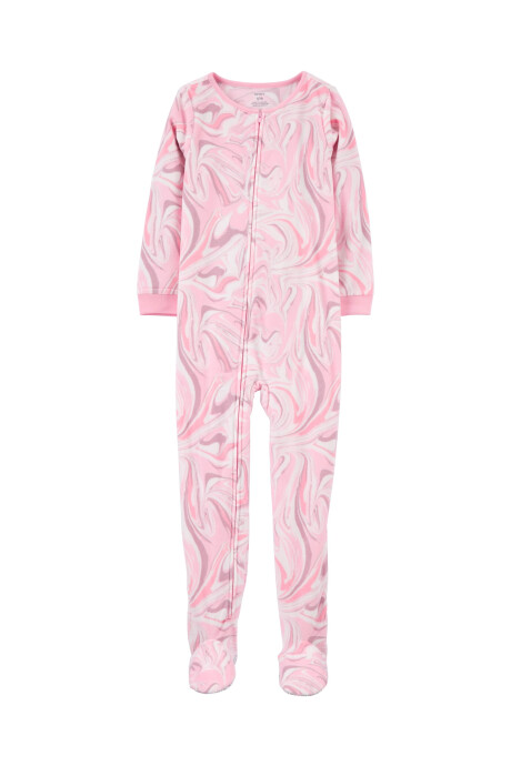 Pijama una pieza de micropolar, con pie, diseño remolinos Sin color