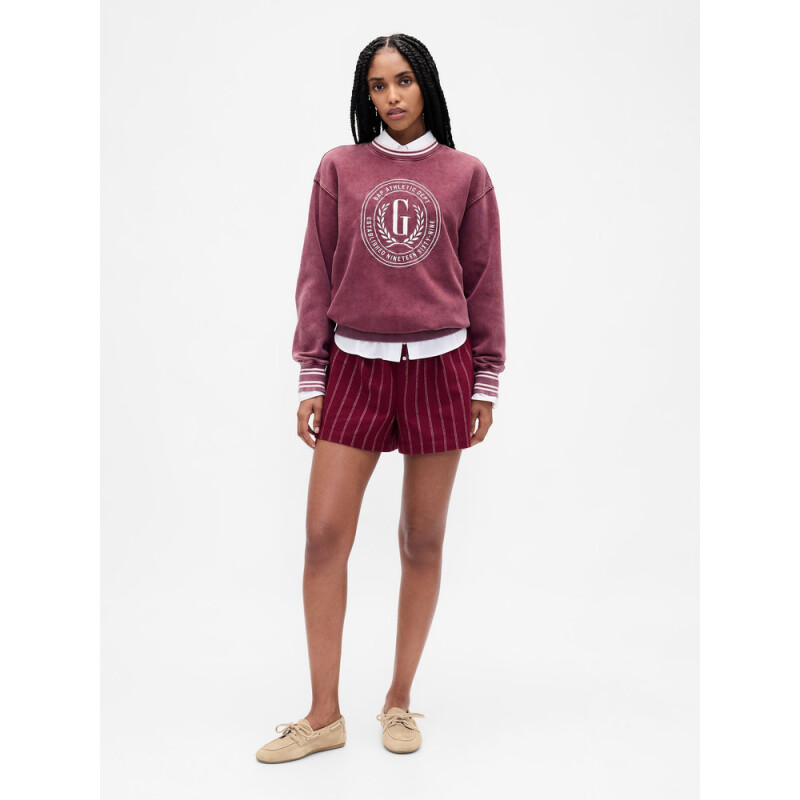 FLANNEL BOXER SHORT BURGUNDY STRIPE