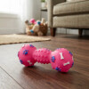 Juguete Para Perro Con Chifle Y Forma De Mancuerna FUCSIA