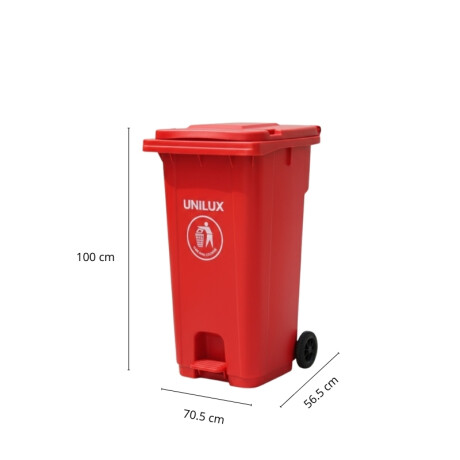 CONTENEDOR DE BASURA CON RUEDAS 240 LITROS Contenedor de Basura con Ruedas 240 Litros Rojo