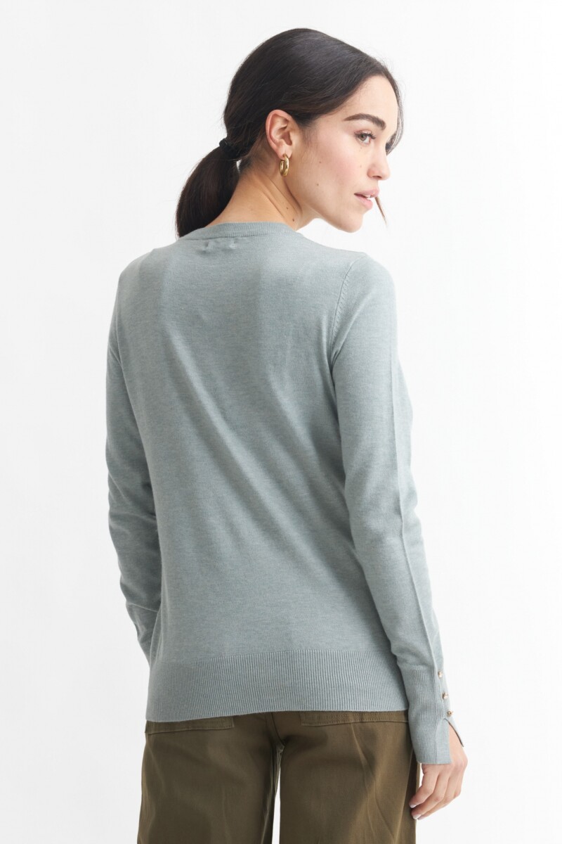 Sweater con detalle en manga VERDE CLARO