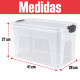 Set x2 Caja organizadora 20 lts Alta TRANSPARENTE