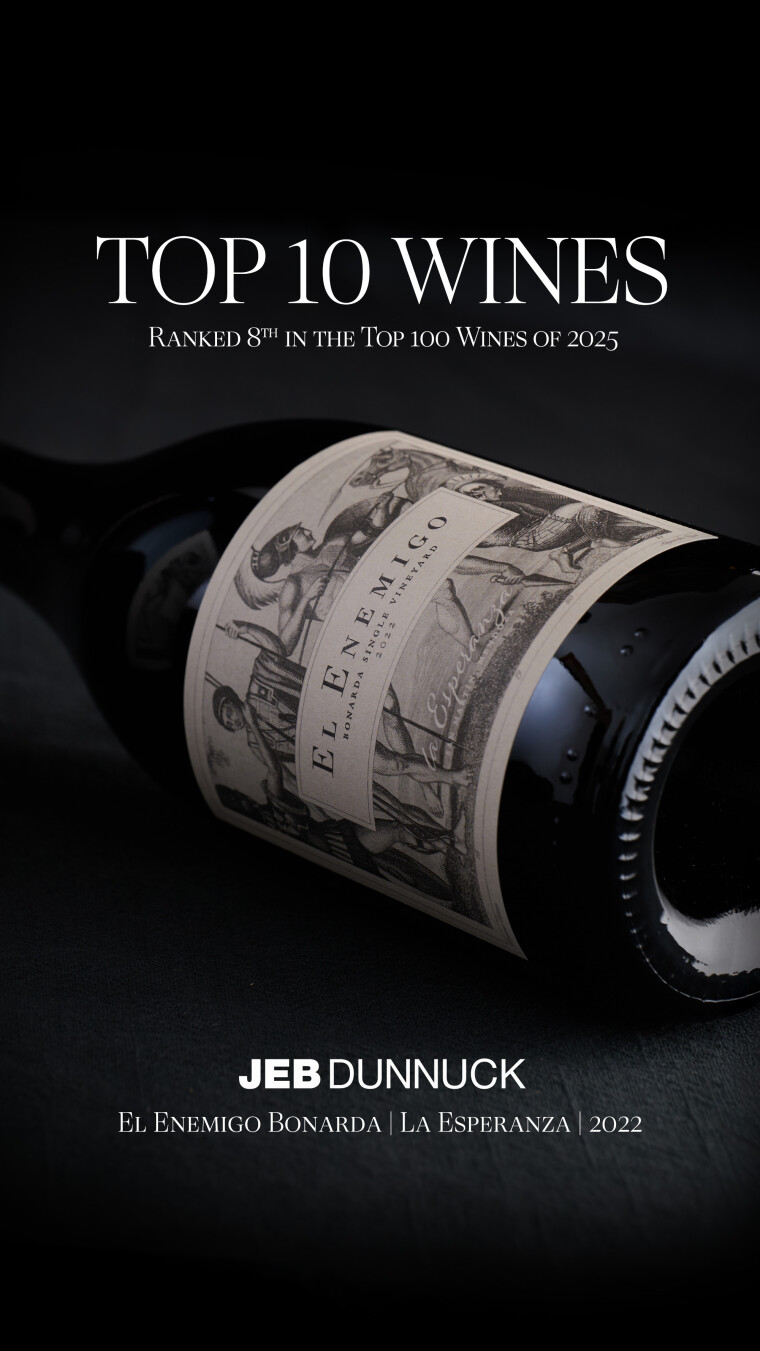 El Enemigo Bonarda La Esperanza 2022, elegido #8 en el Top 100 Wines of 2025 de Jeb Dunnuck
