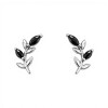 Caravanas Rama Onix - plata 925 - CA4291 sinpiedra