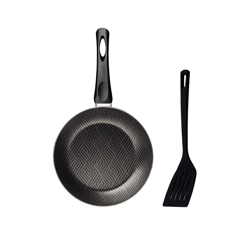 Sartén en Aluminio con Antiadherente Y Espátula D18cm - Grafito Sartén en Aluminio con Antiadherente Y Espátula D18cm - Grafito