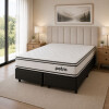 CONJUNTO SOMMIER PETRA PREMIUM QUEEN 1.58CM 100% ESPUMA Conjunto Sommier Petra Premium Queen 1.58cm 100% Espuma