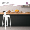 Taburete Tolix en metal con respaldo Blanco