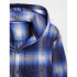 HOODED FLANNEL SHIRT BLUE PLAID