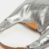 Bolso The Shopping en cuero graneado metalizado Plata