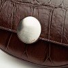 Bandolera The Circle en cuero croco Chocolate Niquel