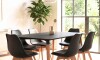 Juego de Comedor 6 Sillas Eames acolchada 120 Negro