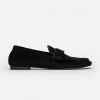 Mocasín Cannes en cuero gamuza Negro
