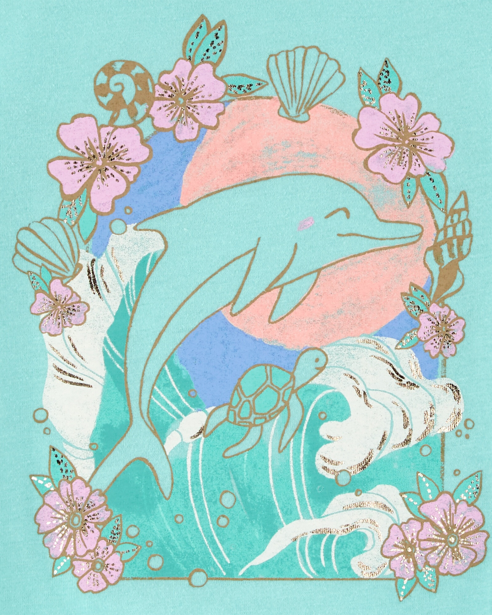 Musculosa con brillos diseño delfín Sin color