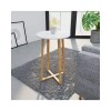 Mesa redonda madera bamboo y blanco 40x40x60cm Mesa redonda madera bamboo y blanco 40x40x60cm