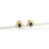 Caravanas Flor Zafiro de oro- Oro bajo - Zafiro y Zirconia- CA8052 conpiedra