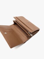 Cartera Con Textura Y Solapa camel