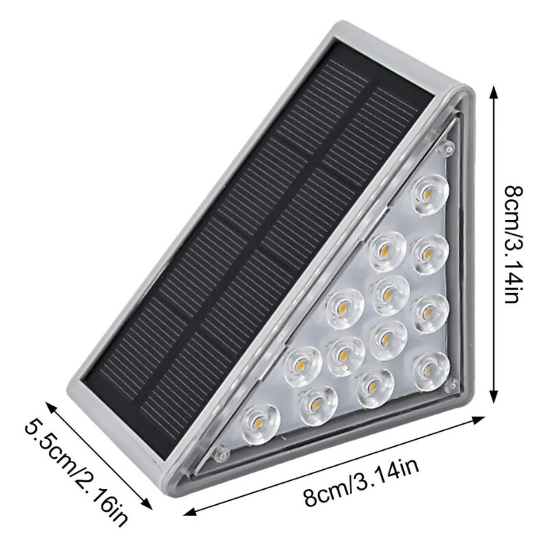 LUMINARIA SOLAR TRIANGLE CON SENSOR 2.6W - 3000K Luminaria Solar Triangle Con Sensor 2,6W 3000K Pack X2