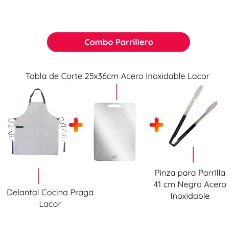 Kit Parrillero con Pinza Tabla y Delantal Kit Parrillero con Pinza Tabla y Delantal