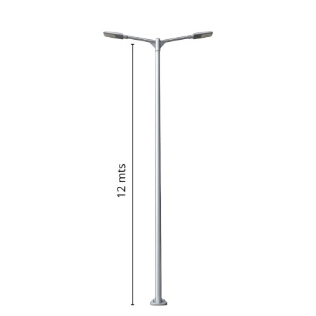 Columna 12mt con dos Brazos Blanca Columna 12mt Con Dos Brazos Gris