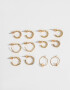 Aros Argollas Set Strass Set De Argollas - Dorado