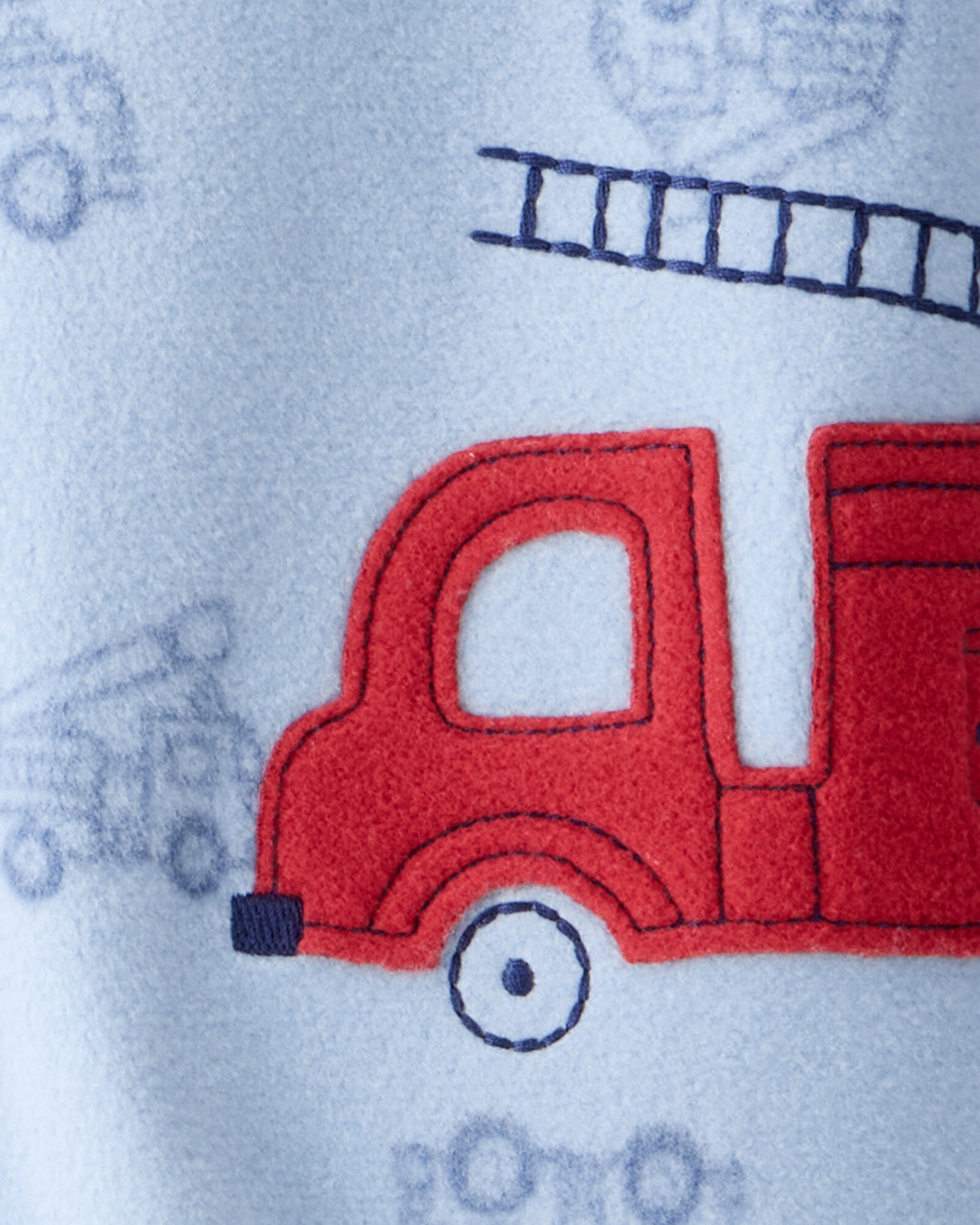 Pijama una pieza de micropolar, con pie, diseño bomberos Sin color