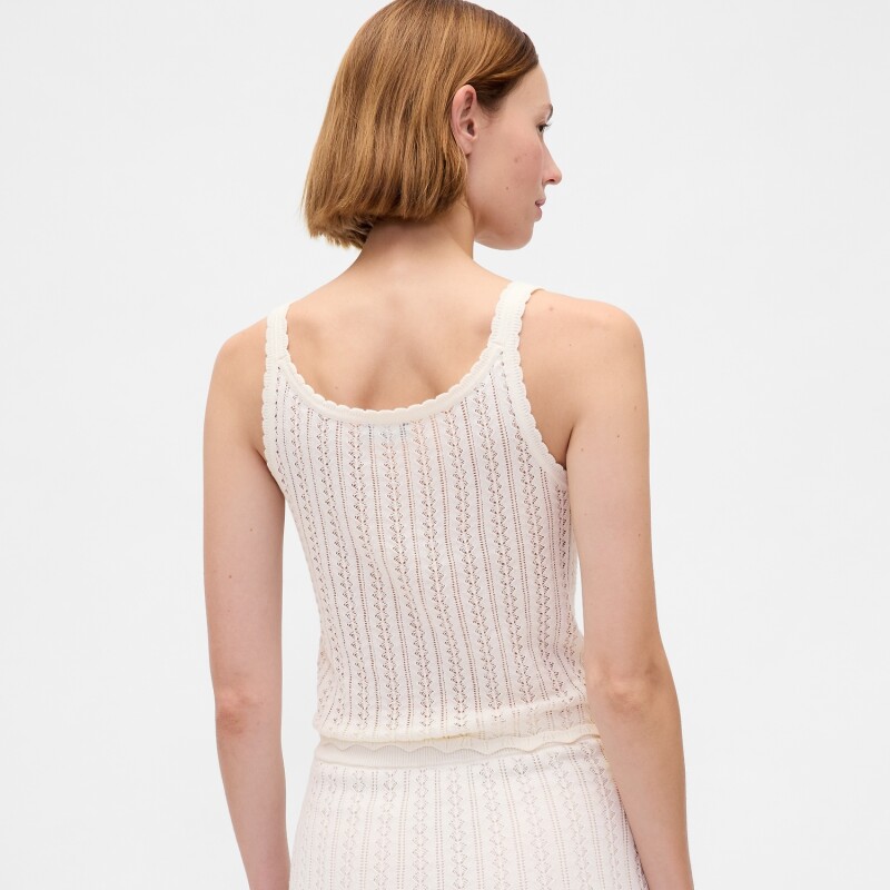 COTTON POINTELLE TANK IVORY FROST